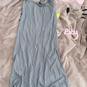 SKIMS Ribbed Mini Slip SoftLounge in Light Blue-Gray